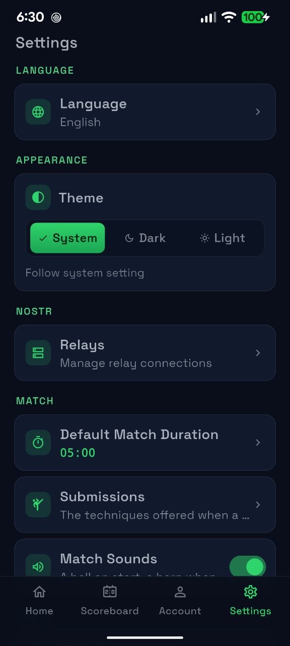 Match settings